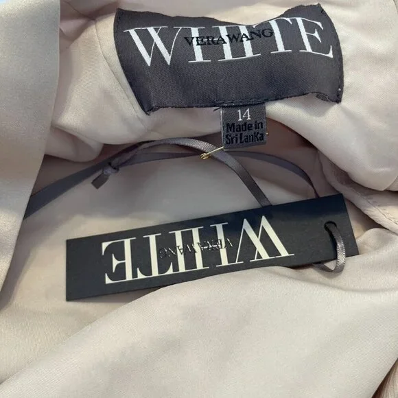 Vera Wang White Chiffon Cascading Skirt Plus-Size Event Maxi Dress Sz 14 - Picture 7 of 12